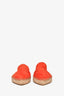 Prada Red Suede Leather Pointed Toes Slip On Espadrilles Size 37.5
