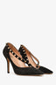 Valentino Black/Blush Suede Leather Rockstud Heels Size 38.5
