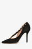 Valentino Black/Blush Suede Leather Rockstud Heels Size 38.5