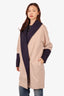 Kaelen Biege/Navy Wool/Cashmere Coat Size Medium