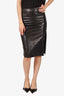 Rudsak Black Leather Front Slit Pencil Skirt Size S