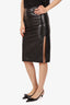 Rudsak Black Leather Front Slit Pencil Skirt Size S