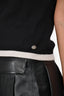 Pre-Loved Chanel™ 2024 Black/White Trim Cashmere Blend Knit "No. 5" Top Size 36