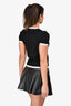 Pre-Loved Chanel™ 2024 Black/White Trim Cashmere Blend Knit "No. 5" Top Size 36