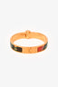 Hermès Yellow Gold Toned Printed Enamel Hinge Bracelet