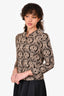 Diane von Furstenberg Cream & Black Floral Jacket Size 4