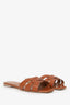Saint Laurent Brown Leather Tribute Sandals Size 41