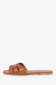Saint Laurent Brown Leather Tribute Sandals Size 41