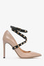 Valentino Taupe/Black Rockstud Wrap Heels Size 37.5