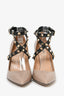 Valentino Taupe/Black Rockstud Wrap Heels Size 37.5