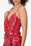 Retrofrête Pink Sequins Bow Detail Mini Dress Size S