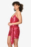 Retrofrête Pink Sequins Bow Detail Mini Dress Size S