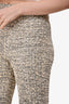 St. John Black/White/Yellow Tweed Wide Leg High-Waisted Pants Size S