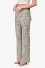 St. John Black/White/Yellow Tweed Wide Leg High-Waisted Pants Size S