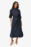 Loewe Navy Blue Cotton Poplin Tunic Dress with Belt Size 34