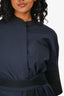 Loewe Navy Blue Cotton Poplin Tunic Dress with Belt Size 34