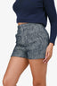 Chloe Blue/White Tweed Shorts Size 38
