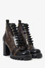 Louis Vuitton Brown Monogram Patent 'Star Trail' Lace-Up Boots Size 36