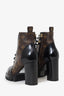 Louis Vuitton Brown Monogram Patent 'Star Trail' Lace-Up Boots Size 36