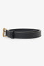 Gucci Black Leather Pearl 'GG' Skinny Belt Size 80/32