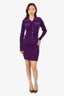 Bottega Veneta Purple Ribbed Long-Sleeve Dress Estimated Size 40