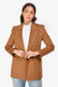 Saint Laurent Camel Cashmere-Blend Jacket with Gold Buttons Size 34