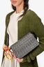 Bottega Venetta Grey Leather Intrecciato Flag bag