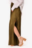 Alice + Olivia Green Pleated Wide Leg Trousers Size XS