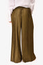 Alice + Olivia Green Pleated Wide Leg Trousers Size XS