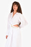 Jonathan Simkhai White Cotton Pleated Cut-Out Chain Midi Dress Size 4