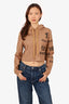 Burberry Brown Cropped Logo Hoodie Size XX-Small