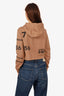 Burberry Brown Cropped Logo Hoodie Size XX-Small