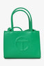 Telfar Green Faux Leather Small Crossbody Shopping Bag