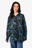 Ganni Blue/Green Printed Blouse Size 38