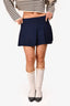 Miu Miu Navy Blue Pleated Mini Skirt Size 40