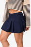 Miu Miu Navy Blue Pleated Mini Skirt Size 40