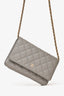Pre-Loved Chanel™ Grey Caviar Leather Wallet On Chain