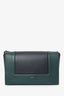 Celine Navy/Green Leather Frame Shoulder Bag