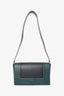 Celine Navy/Green Leather Frame Shoulder Bag