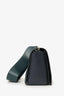 Celine Navy/Green Leather Frame Shoulder Bag