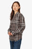 Burberry Brit Grey/White Checked Shirt Size M