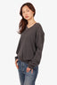 Y-3 Grey/White Wool/Cashmere Long Sleeve Striped Sweater Size S Mens