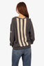 Y-3 Grey/White Wool/Cashmere Long Sleeve Striped Sweater Size S Mens