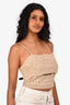 Jason Wu Beige Linen Eyelet Crop Top Size 10