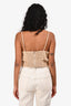 Jason Wu Beige Linen Eyelet Crop Top Size 10