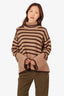 Toteme Brown Wool Stripped Long Sleeve Turtle Neck Sweater Size M