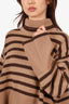 Toteme Brown Wool Stripped Long Sleeve Turtle Neck Sweater Size M