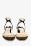 Jimmy Choo Black Suede/Gold Leather 'Marine 35' Heeled Sandals Size 37.5