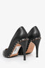 Valentino Black Leather Studded Pointed Heels Size 37