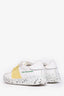 Valentino White/Yellow Leather Rockstud Sneakers Size 36